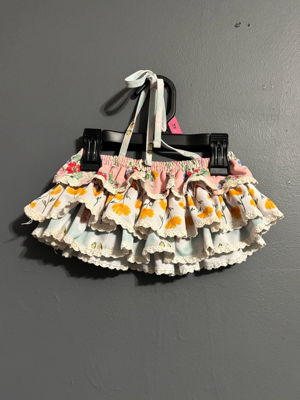 Sweet honey multi- pattern floral ruffle bikini top size 4T